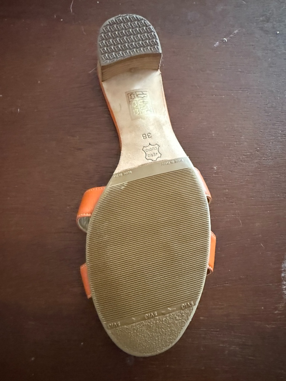 Hermès Oasis Orange Leather Block Heel Sandals – Size 38 (Excellent Condition) - Picture 8 of 11